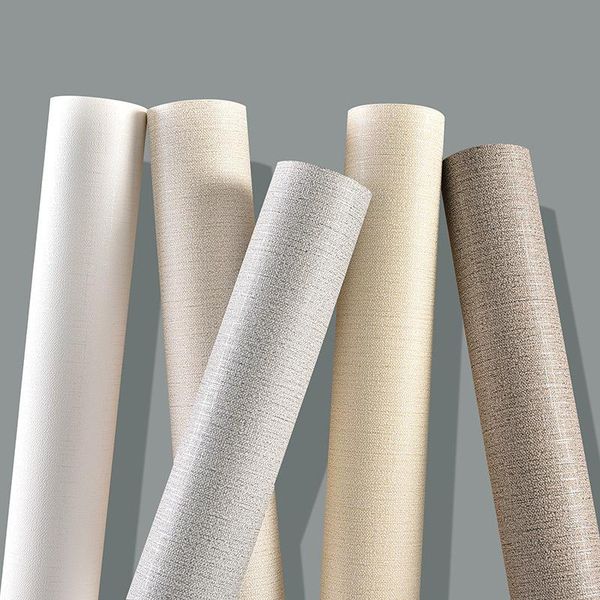 

wallpapers plain wallpaper modern simple linen solid color non-woven wall stickers bedroom living room tv background home decor