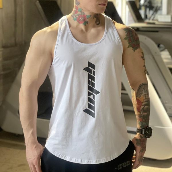 

men' tank gym men fitness clothing mens bodybuilding summer for male sleeveless vest shirts size m-3xl, White;black