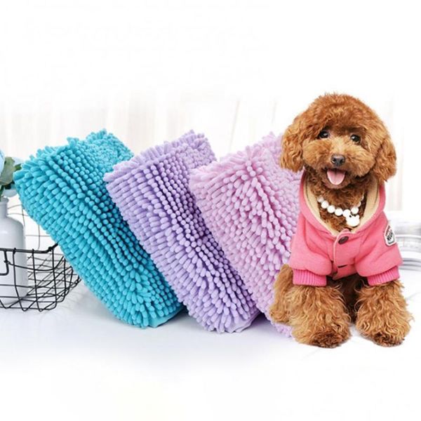 

dog grooming cat bathing quick-drying pet soft towel large size super water absorbent blanket fibrous chenille teddy health care