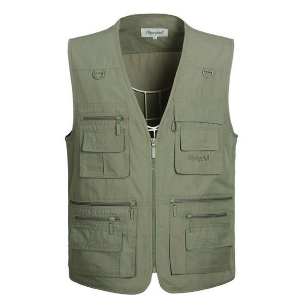 

men's vests large size quick drying work vest mens fishing camping sleeveless jacket outdoor dad waistcoats many pockets, Black;white