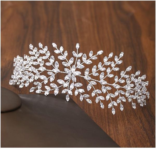

trendy bride hair ornaments silver color wedding zircon tiaras women headband wedding hair accessories jewelry crowns h qylftd