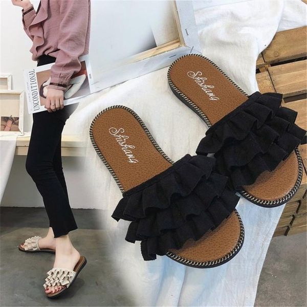 

slippers 2021 ladies shoes casual women comfortable spring/autumn/summer, Black