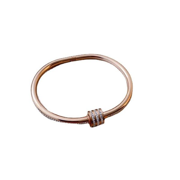 

bangle rz017 diamond circle titanium steel female simple bracelet creative, Black