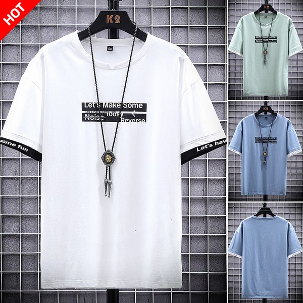 

2021 new cotton designer tshirts 4xl male funny fashion letter lets have some fun printed t shirts for men white tshirt 001w, White;black