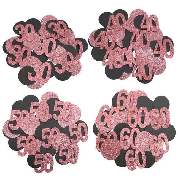

party decoration jqsyrise 1bag rosegold gold 30 40 50 60 year old confetti happy birthday anniversary table scatter supplies