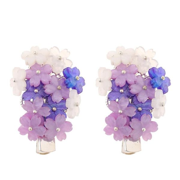 

hair clips & barrettes purple flower hairpins for women retro small grips chinese style jewelry accessories, Golden;silver