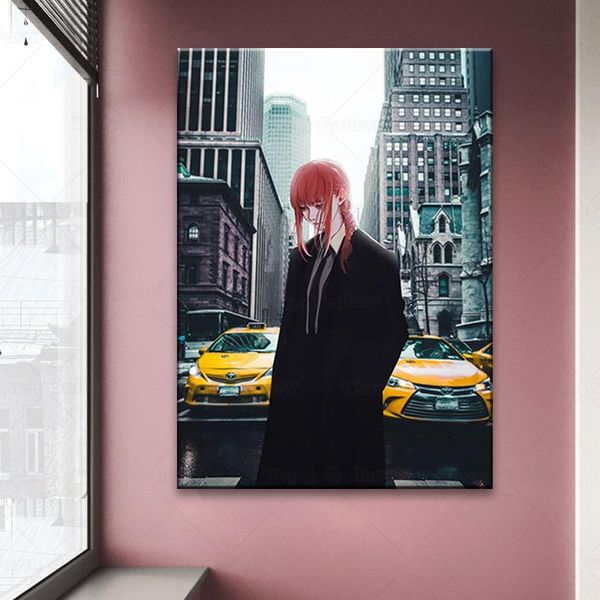 

paintings chainsaw man makima real life art decoration prints home decor canvas living kid's room bedroom painting wall studio poster