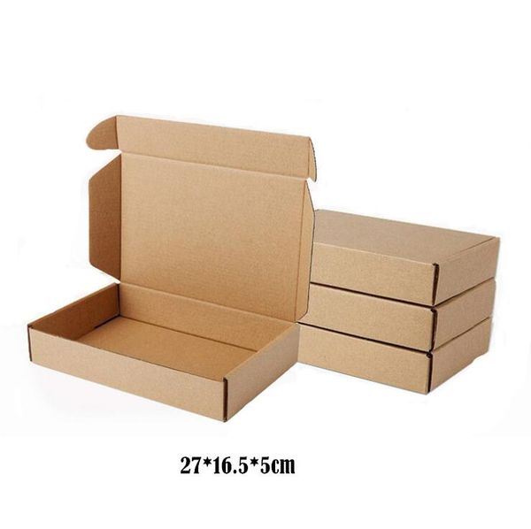 

gift wrap wholesale 10pcs/lot 27*16.5*5cm brown kraft packing boxes packaging storage item package mailing box