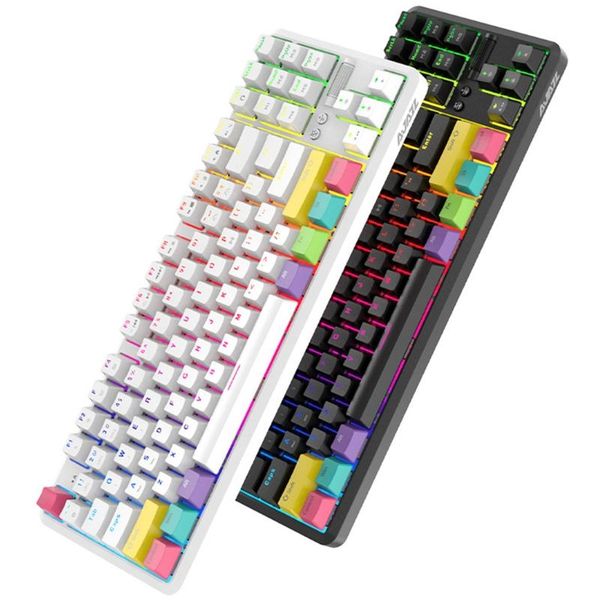 

87 keys bluetooth wired/wireless mechanical keyboard for ajazz k870t with rgb