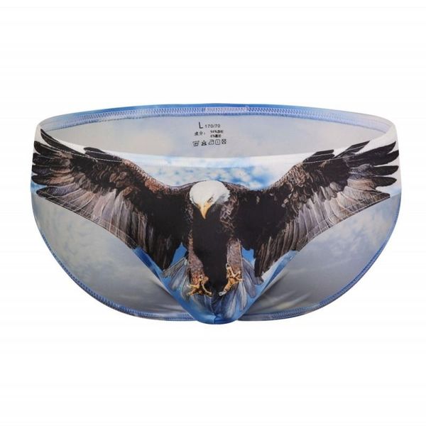 

underpants men fashion 3d printed briefs animal pattern brief underwear bikini panties gay male, Black;white