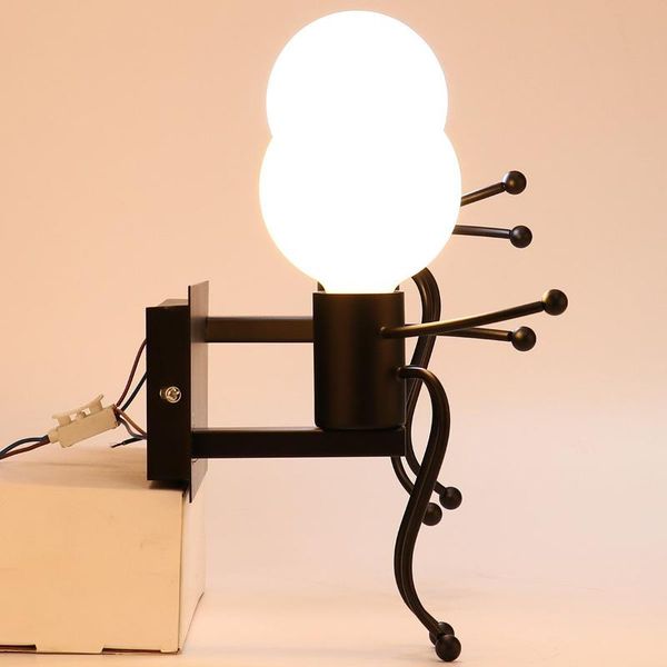 

american-style iron craft wall lamp corridor vintage iron villain machine single-head double-headed wall lamp