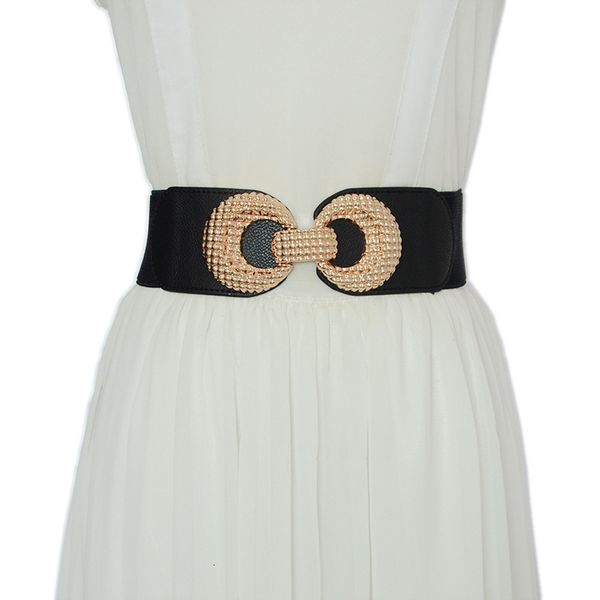 

new women's belt, women's simple double loop elastic decorative waist cover with skirt and coat, Black;brown