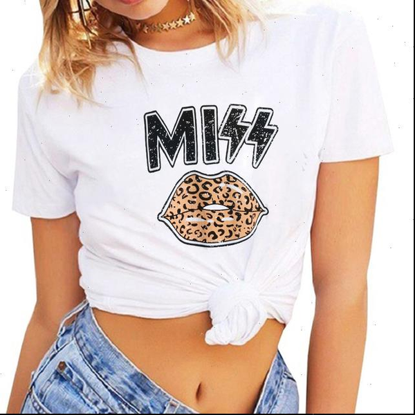 

fashion leopard lips aesthetic graphic pink loose t shirts short sleeve women tshirt summer shirts colorful lip t shirt, White