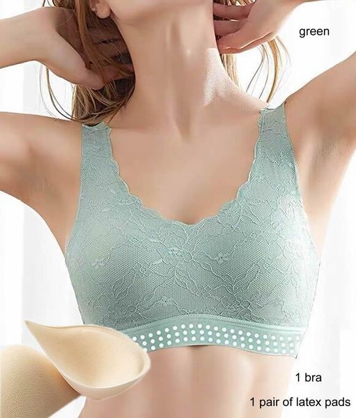 

bras latex underwear lace seamless ladies plus size no steel ring sleep bra 2046, Red;black
