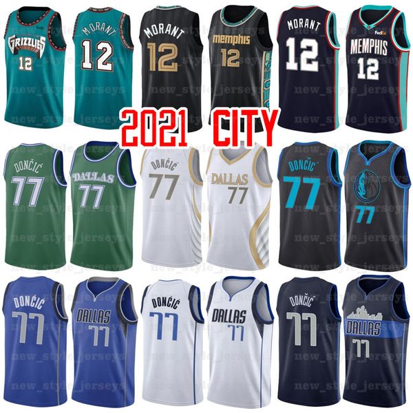 

ncaa doncic 34 giannis 12 ja antetokounmpo morant 77 luka dallas mavericks vancouver grizzlies basketball jerseys q9, Black;red
