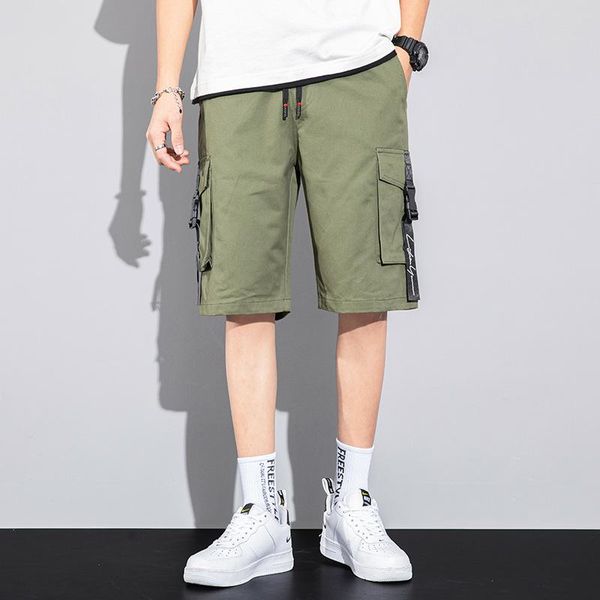 

men's shorts oversized m-8xl male short trousers summer fashion men pockets loose plus size five-point pants workwear ww5028, White;black