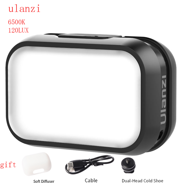 

ulanzi vl28 6500k mini led video light adjustable soft fill light for youtube selfie live type-c charging portable vlog