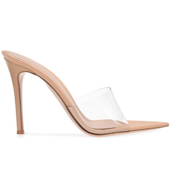 

sandals transparent high with slipper woman latest fashion women's shoes 2021, Black