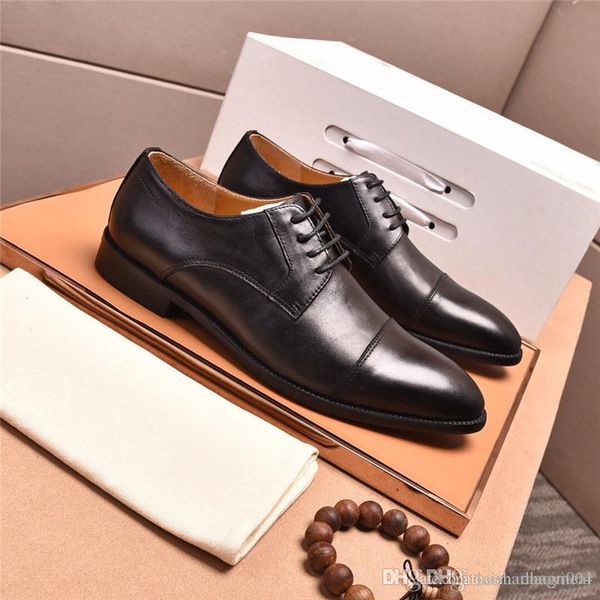 

a2 plus size 40-45 men business dress shoes lace up ankle casual oxfords shoes fashion designer breathable man wedding party shoes, Black