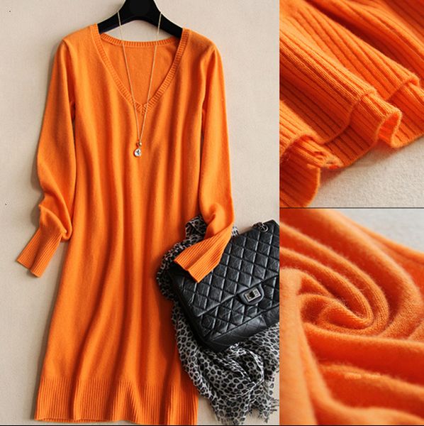 

2021 new cashmere autumn winter sweaters and pullovers v-neck knitted long sweater women pull femme hiver wmj8, Black;gray