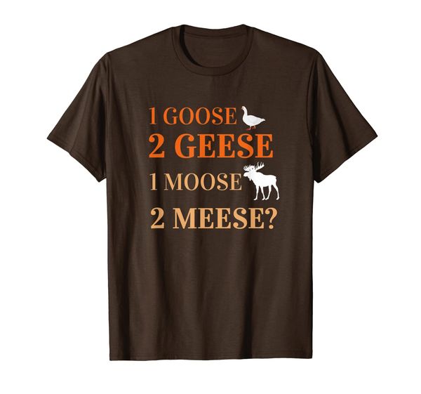 

language grammar gift tshirt 1 goose 2 geese 1 moose 2 meese, White;black