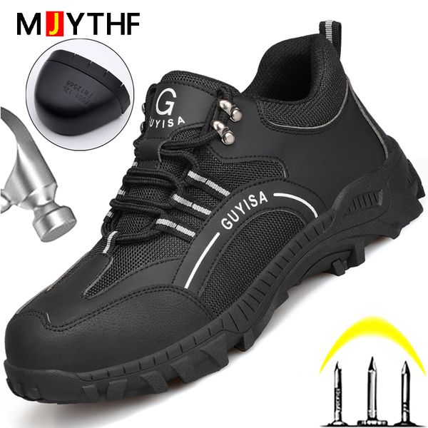 

2022 work boots safety steel toe shoes men indestructible shoes footwear mens puncture-proof safety shoes men hiking boots men