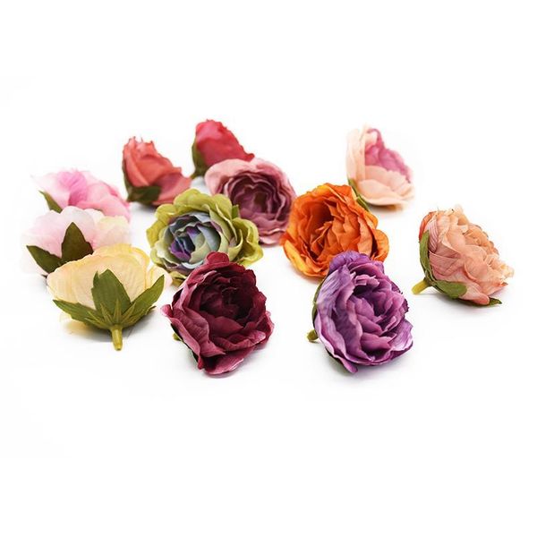 

300 pcs silk peonies heads christmas decorations for home scrapbooking decorative flowers wreaths gifts headwear wedding jllitm