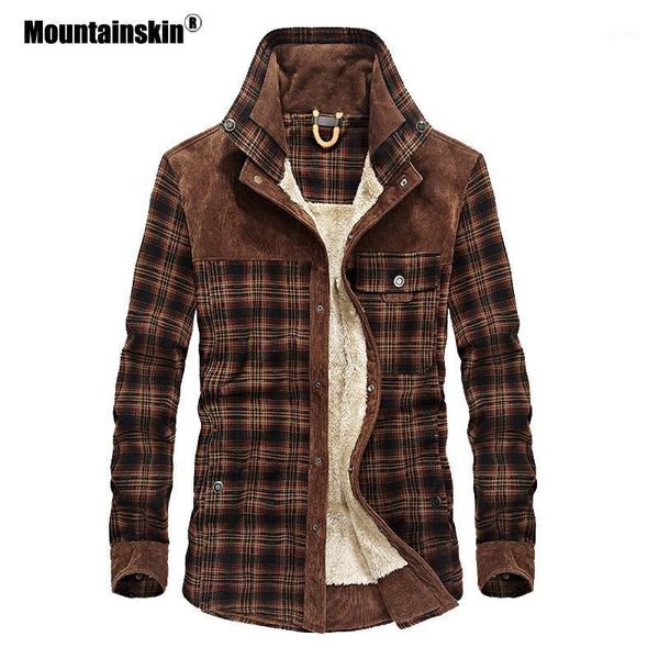 

men's jackets mountainskin warm jacket fleece thick army coat autumn winter men slim fit clothing mens brand sa831, Black;brown