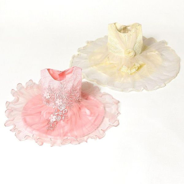

girl's dresses baby girls dress born lace princess for first 1st year birthday carnival costume infant party, Red;yellow
