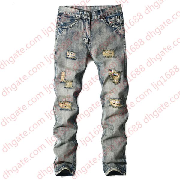 

europe and the united states men's shoes jeans small size 28 men bedmen straight slender broek big shoe 38, Blue