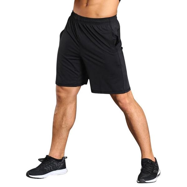 

men's shorts men elastic waistband quick drying pockets gym sports running exercise summer length casual training, White;black