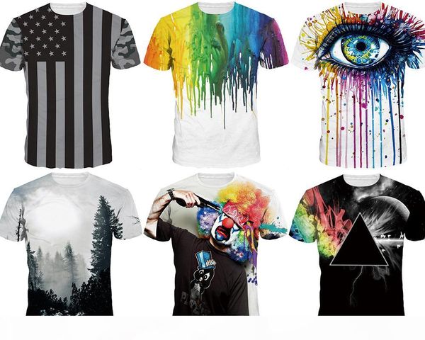 

2018 nwt men fashion3d t-shirt novelty casual streetwear men and women short sleeve creative printed tees m~2xl ing, White;black