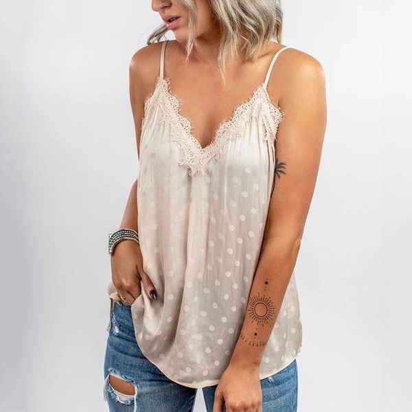 

women's blouses & shirts lace satin womens ladies cami swing clubwear blouse patchwork elegant breathable cotton, White