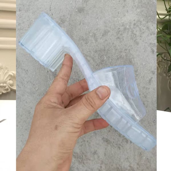 

latest fashion designer women's slippers sandals transparent jelly shoes luxury custom logo comfortable and beautiful 35-41, Black