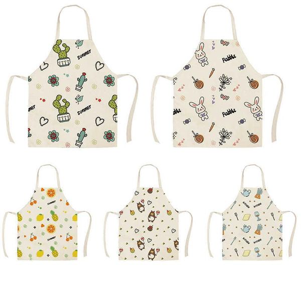 

aprons hand-painted anime apron kids kitchen linen printing household cleaning cooking antifouling