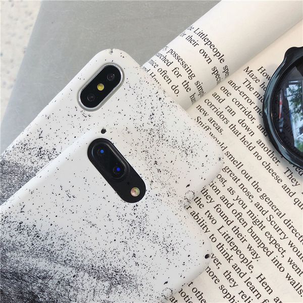 

hard phone case for iphone 6 6s plus 7 8plus x xr xs max 11 11pro 11promax black and white sand painting personalized