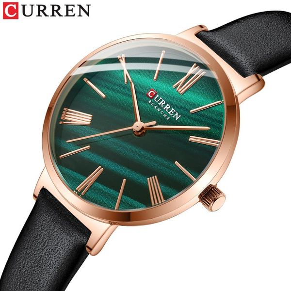 

wristwatches curren fashion women's watches classic quartz business luxury bracelet relogio feminino, Slivery;brown