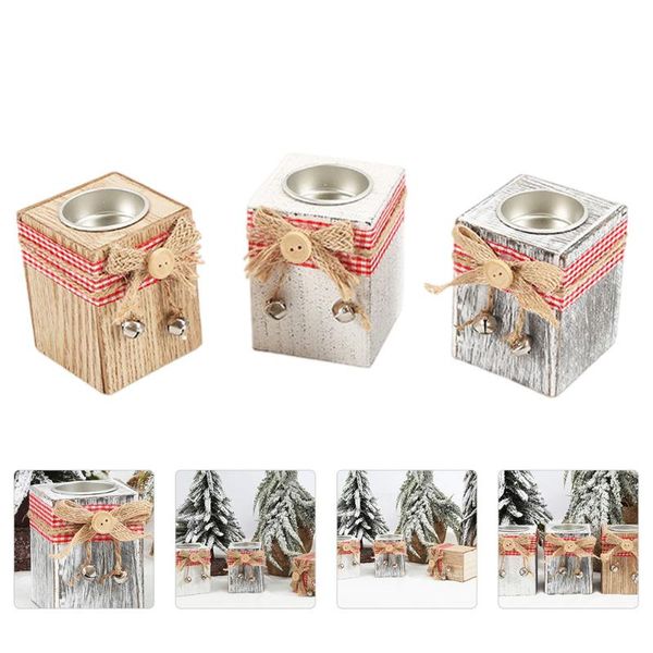 

candle holders 3pcs home unique holder artistic table candlestick wooden stand