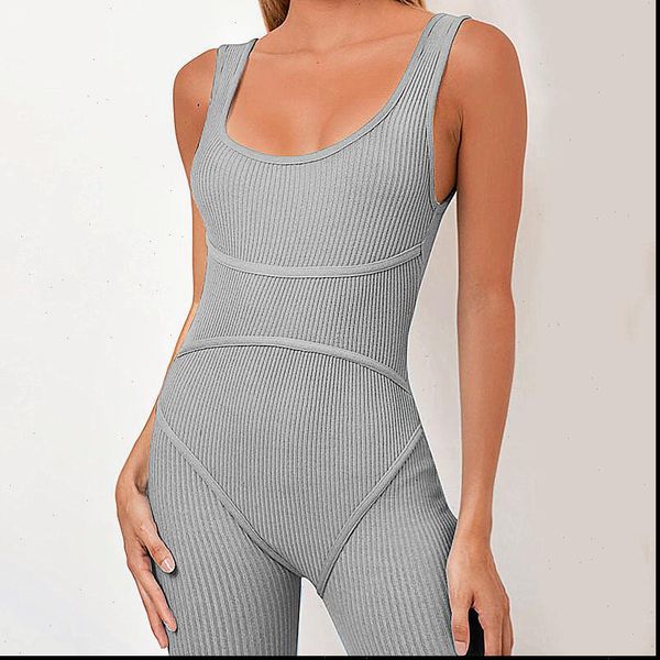 

women sleeveless tracksuit skinny playsuits jumpsuits 2021 summer ladies homewear clubwear workout fitness romper drop shipping, Black;white
