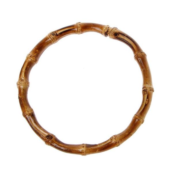 

bag parts & accessories 1 x round bamboo handle for handcrafted handbag diy bags good quality 13x13cm h8wd, Black