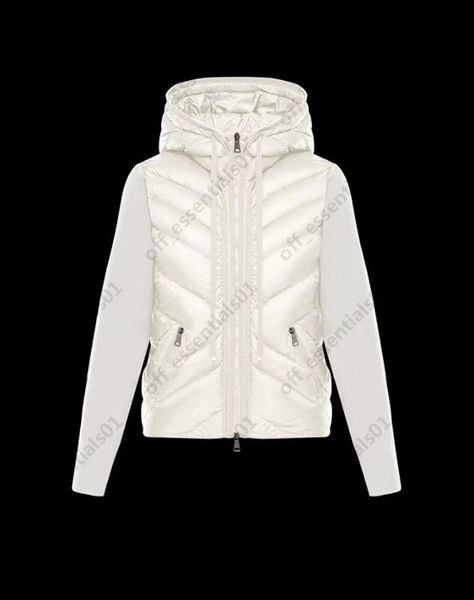 

brand women france down jacket 'nfc' white knitted panel jackets size s-- s, White;black
