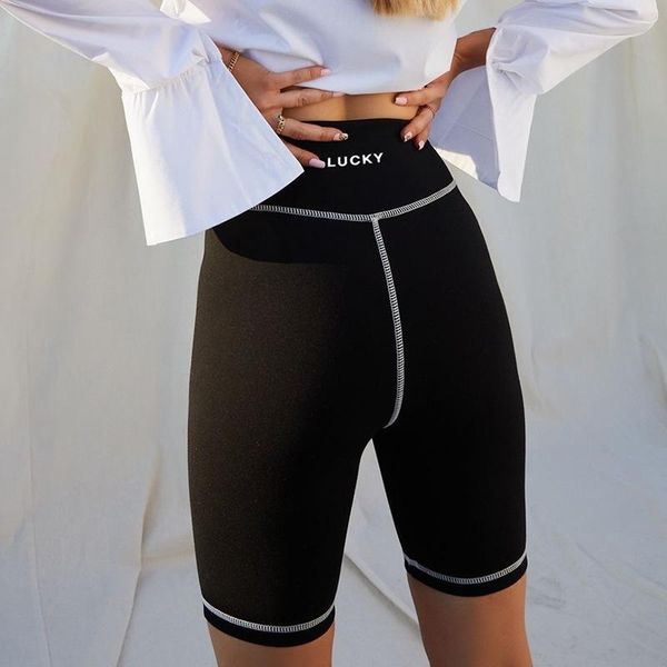 

women's shorts summer cycling short skinny sweat pants women sport seamless biker workout fashion casual black knee length sweatpants, White;black
