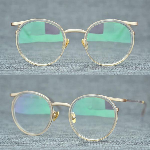 

fashion sunglasses frames hand-made retro round glasses japanese titanium ultra-light myopia eyeglasses for women prescription gafas oculos, Black
