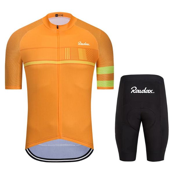 

racing sets raudax 2021 breathable cycling team jersey set triathlon bicycle clothing mountain clothes suit ropa ciclismo, Black;blue