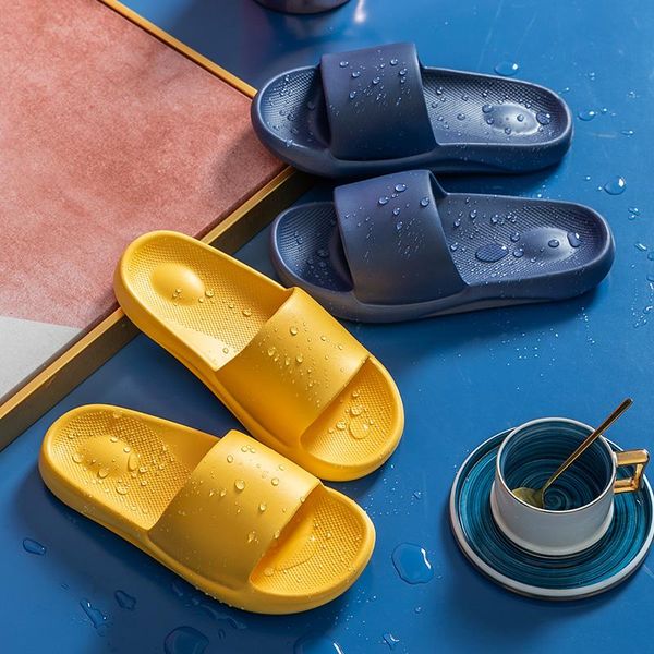 

slippers summer women men indoor bathroom slipper soft eva anti-slip couples home floor shoes female male shower slides, Black