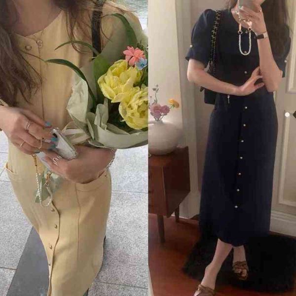 

casual dresses women elegant front button mid solid short sleeve office lady summer sundress iz5j, Black;gray