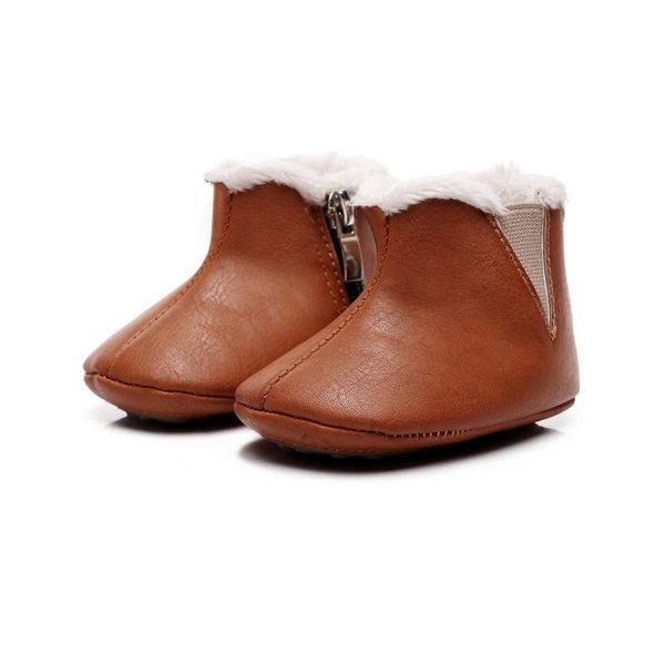 

first walkers winter infant baby boy girl boots solid color zipper elastic cotton soft sole toddler shoes6