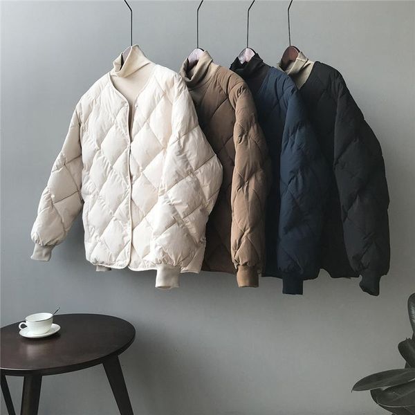 

2021 fashion parkas coat outerwear new warm short wild loose parkas female winter jacket comfortable full sleeve women's, Black