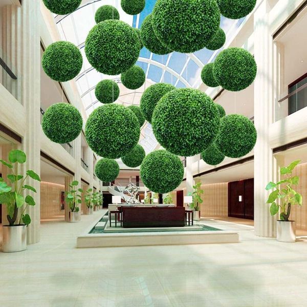 

simulate plastic leave ball artificial grass ball home party wedding decoration