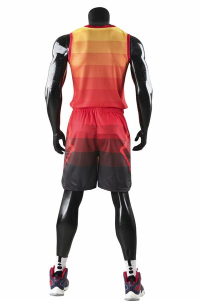 

discount men training basketball sets with shorts uniforms reversible basketball jerseys for that home and away look kits sports a31-4, Black;red